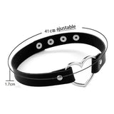 Punk Gothic Belt Choker Necklace PU Leather on Neck Buckle Necklaces