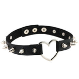 Gothic Spike Rivet Choker Faux Leather Necklace