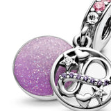 Love Coupon Bee Happy Heart Dangle Beads Pendant Charms Silver 925 Bracelet