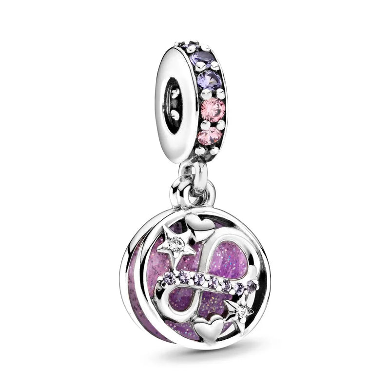 Love Coupon Bee Happy Heart Dangle Beads Pendant Charms Silver 925 Bracelet