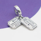 Love Coupon Bee Happy Heart Dangle Beads Pendant Charms Silver 925 Bracelet