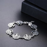 925 Silver Bracelet Tree Flowers Wedding Jewelry Noble