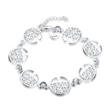 925 Silver Bracelet Tree Flowers Wedding Jewelry Noble