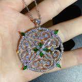 CZ Micro Setting Hollow Flower Pendant Choker Necklace