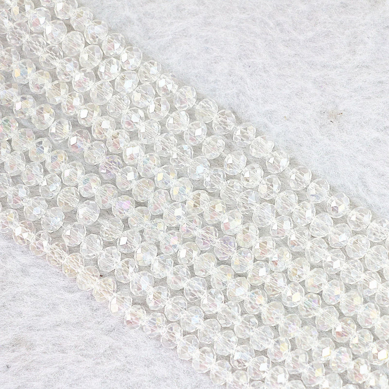 1000pcs 4x6mm Rhinestone Crystal Glass Loose Beads Spacers DIY Jewelry