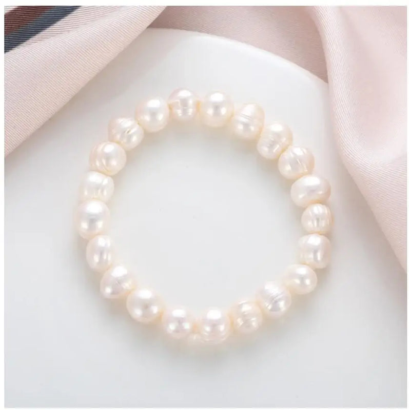 2PCS Freshwater Pearl Multicolor Bracelet 7-8MM Elastic Rope