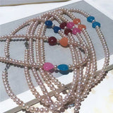 Freshwater Pearl Light Purple 6-7MM Pearl 14MM Jade Heart Necklace
