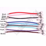 Antique Sliver Rope Chain Bracelet 4mm Braided Leather - Ten Colors
