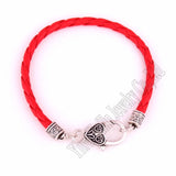 Antique Sliver Rope Chain Bracelet 4mm Braided Leather - Ten Colors