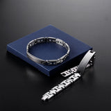 Men's Stainless Steel Magnetic Tourmaline Bracelet