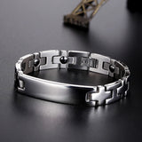 Men's Stainless Steel Magnetic Tourmaline Bracelet