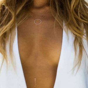 Women Chokers Necklace Layer Necklace Long Pendant Bar Body Boho Jewelry