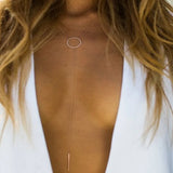 Women Chokers Necklace Layer Necklace Long Pendant Bar Body Boho Jewelry
