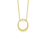 S925 Sterling Silver Necklace Champagne Oval Pendant Collarbone Chain