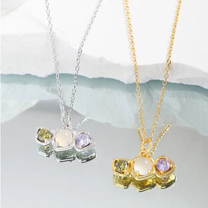 S925 Sterling Silver 18k Agate Purple Zircon Collar Chain Necklace