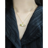 S925 Sterling Silver 18k Agate Purple Zircon Collar Chain Necklace