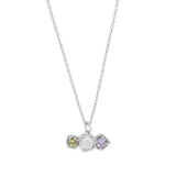 S925 Sterling Silver 18k Agate Purple Zircon Collar Chain Necklace