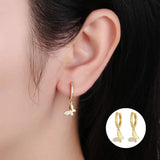 Zircon Butterfly Dangle Earrings