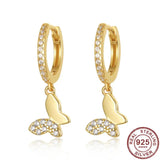 Zircon Butterfly Dangle Earrings