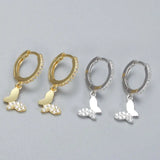 Zircon Butterfly Dangle Earrings