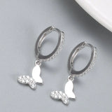 Zircon Butterfly Dangle Earrings