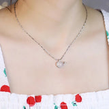 Women's Silver Chalcedony Whale Pendant Necklace