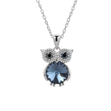 Women's Silver Owl Pendant Necklace XZ245
