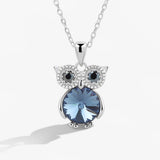 Women's Silver Owl Pendant Necklace XZ245