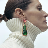 Geometric Resin Long Earrings Vintage Statement Jewelry