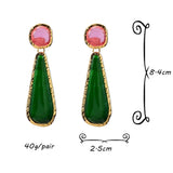 Geometric Resin Long Earrings Vintage Statement Jewelry