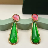 Geometric Resin Long Earrings Vintage Statement Jewelry