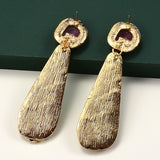 Geometric Resin Long Earrings Vintage Statement Jewelry