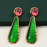 Geometric Resin Long Earrings Vintage Statement Jewelry