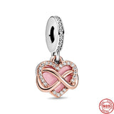 925 Silver Family Forever Bead Charm Pendant