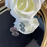 925 Silver Zirconia Spacer Pink Clip Beads