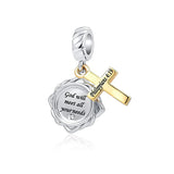 925 Silver Heart Cross Nurse Bead Charm for Bracelet DIY Jewelry
