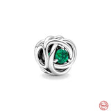 925 Sterling Silver January Birthstone Eternity Circle Charm Pendant Dangle