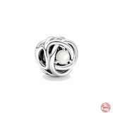 925 Sterling Silver January Birthstone Eternity Circle Charm Pendant Dangle