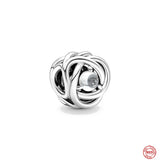 925 Sterling Silver January Birthstone Eternity Circle Charm Pendant Dangle