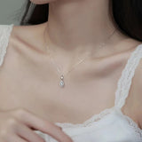 925 Silver Teardrop Necklace Zirconia Charm Women's Jewelry