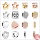 925 Silver Sparkling Heart Charms for 7mm Reflexions Bracelet