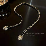 Creative Magnet Stitching Rhinestone Necklace Clavicle Chain