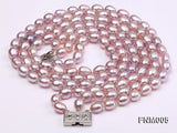 Lavender Pearl Necklace 7-8mm 3-Strand