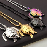 Metal Turtle Pendant Necklace Colorful Animal Jewelry