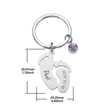 Newborn Baby State Keychain Personalized Gift with Birthstone