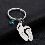 Newborn Baby State Keychain Personalized Gift with Birthstone