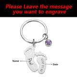 Newborn Baby State Keychain Personalized Gift with Birthstone