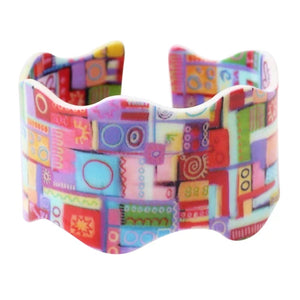 Newei Acrylic Geometric Pattern Bangles For Women Jewelry
