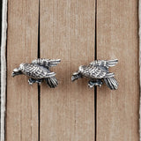 925 Sterling Silver Eagle Stud Earrings Hiphop Punk Bird Animal Unisex Jewelry