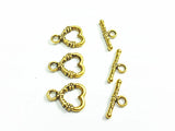 100 Set Antique Heart Shape Alloy Toggle Hook Clasps